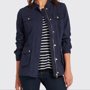 Draper James Navy Solid Pocket Utility Jacket